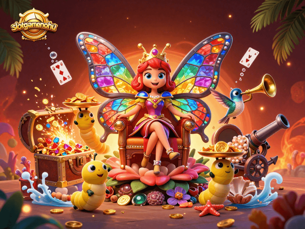 Engage in thrilling jackpots at slotgamenohu with captivating 3D illustration showcasing magical game elements.