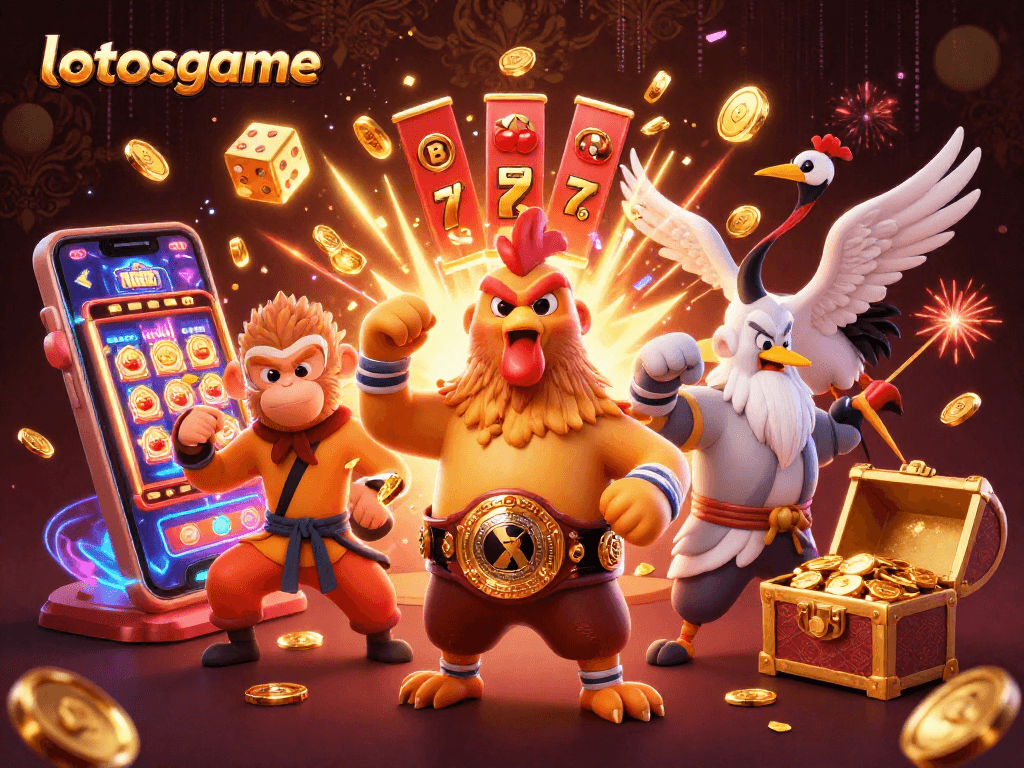 Engage in exciting gameplay at lotosgame with vibrant characters and a dynamic casino setting.