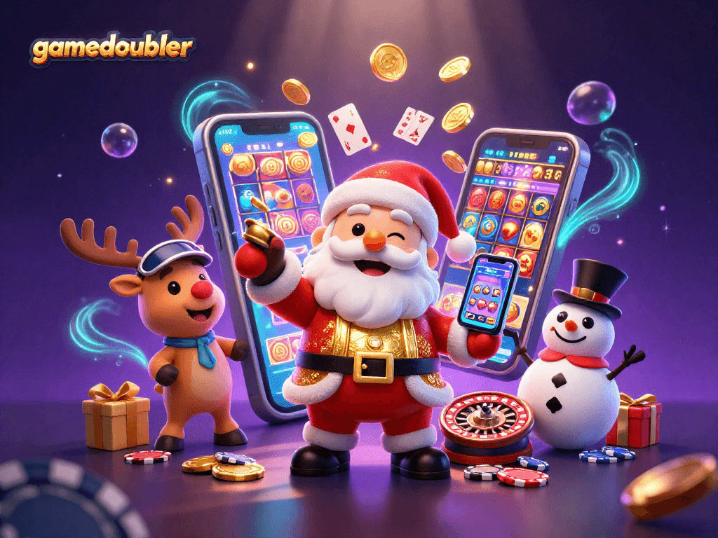 Experience the thrill of gamedoubler with vibrant characters in a dynamic casino scene.