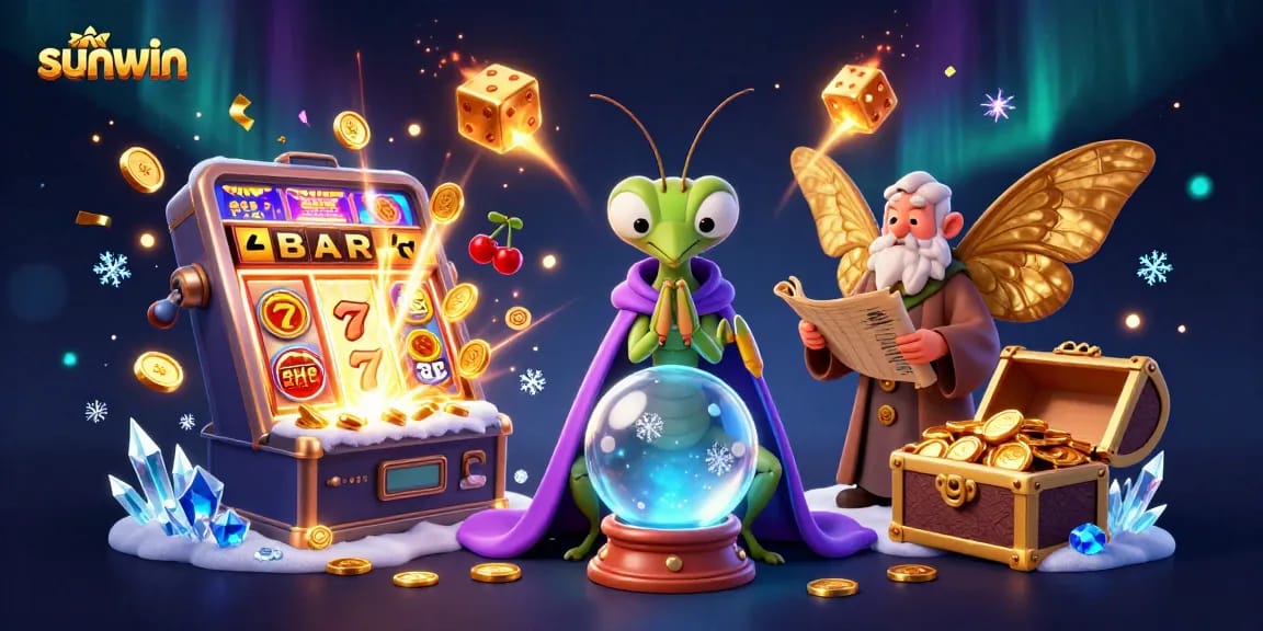 Sunwin reveals exciting slot opportunities with vibrant 3D characters and casino elements.