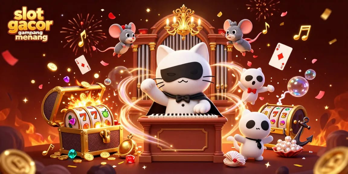 Spin to win with slot gacor gampang menang in this vibrant casino scene full of gold.