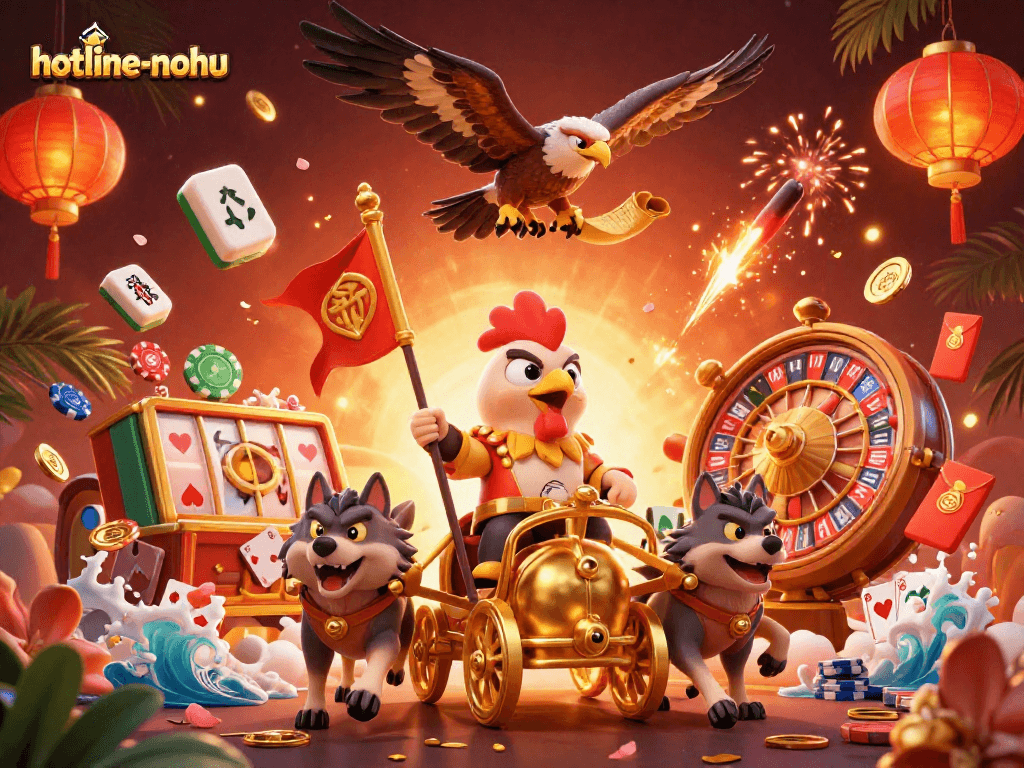 Experience thrilling action in the hotline-nohu casino realm with the rooster warlord and his warriors.