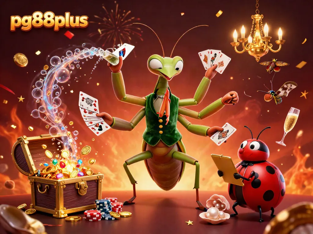 Engage with pg88plus in a vibrant casino scene featuring dynamic characters and rich gaming elements.