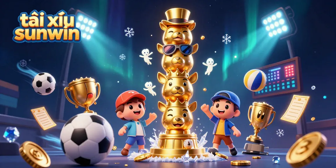 Bet many times at tài xỉu sunwin with a vibrant casino scene featuring spirited totem pole and dynamic sports elements.