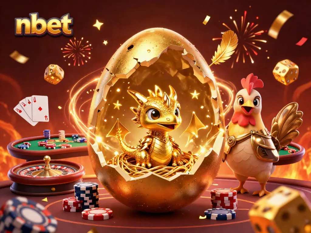 Experience the excitement of nbet with a captivating 3D scene of a dragon on poker chips.