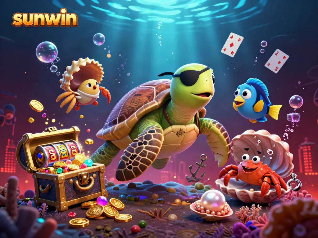 Engage in thrilling gameplay adventures with Sunwin's vibrant underwater treasure scene featuring unique elements.