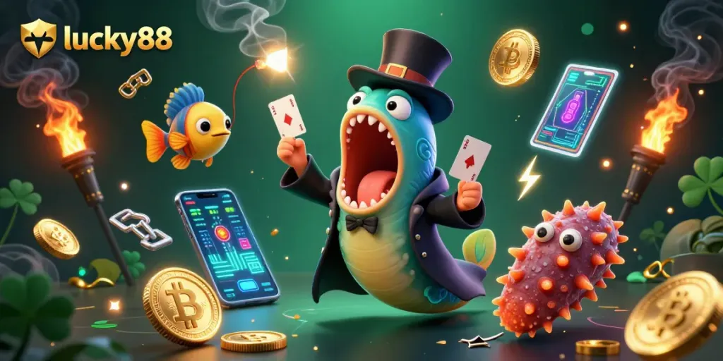 Experience thrilling moments at lucky88 with a vivid 3D casino scene filled with excitement.