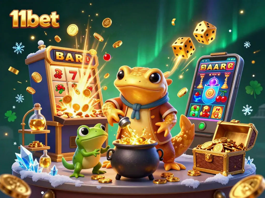 Experience 11bet with a vibrant 3D alchemist scene full of casino magic and golden rewards.