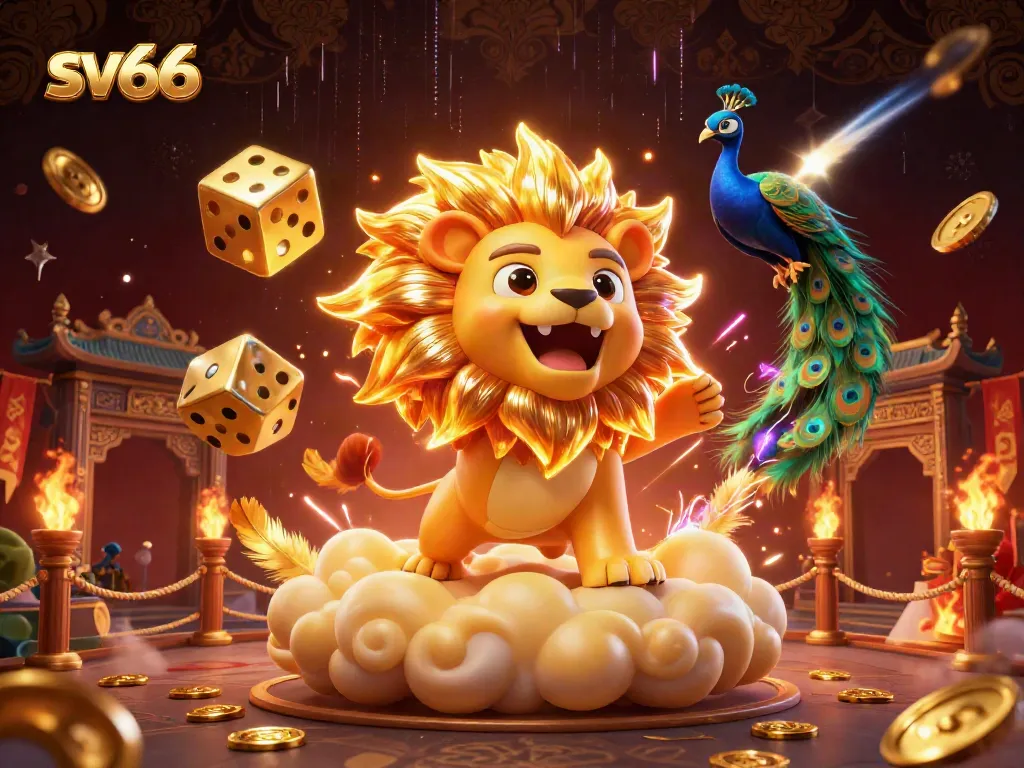 sv66 players enjoying thrilling casino games in an immersive 3D illustration scene.