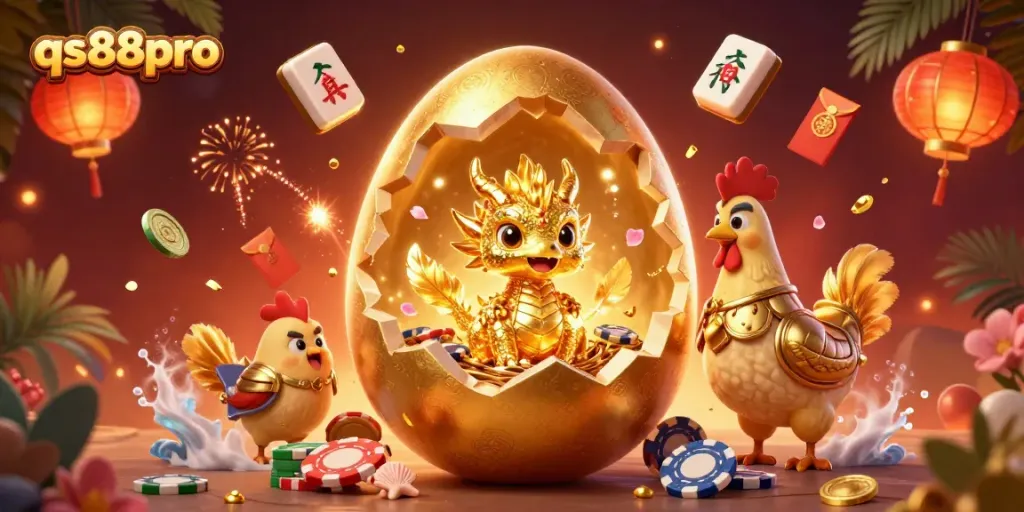 Experience the thrill at qs88pro with golden dragon and dynamic casino elements.