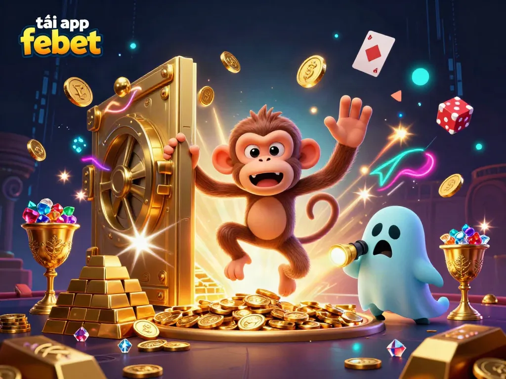 Experience the thrilling adventure of tải app febet with a mischievous monkey and a curious puppy in a vibrant haunted casino.