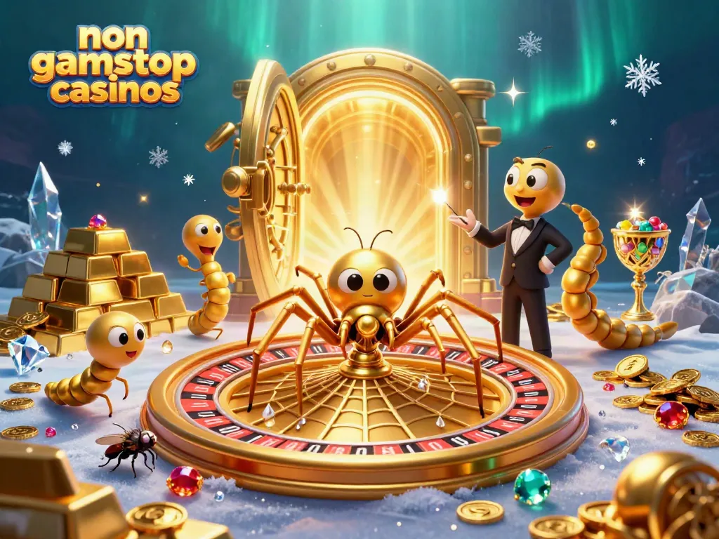Engage in thrilling action at non gamstop casinos with a vibrant 3D illustration featuring a roulette wheel.